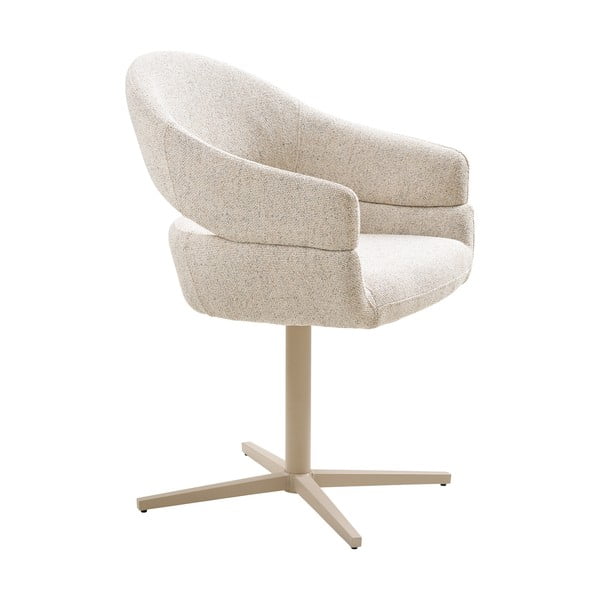 Kreminės spalvos iš audinio valgomojo kėdžių komplektas su porankiais 2 vnt. Dover – House Nordic-image-2