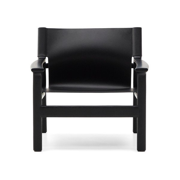 Juodos spalvos krėslas iš odos Jan – Kave Home-image-2