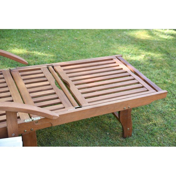 Medžio masyvo sodo šezlongas rudos spalvos Beverly Hills – Garden Pleasure-image-4