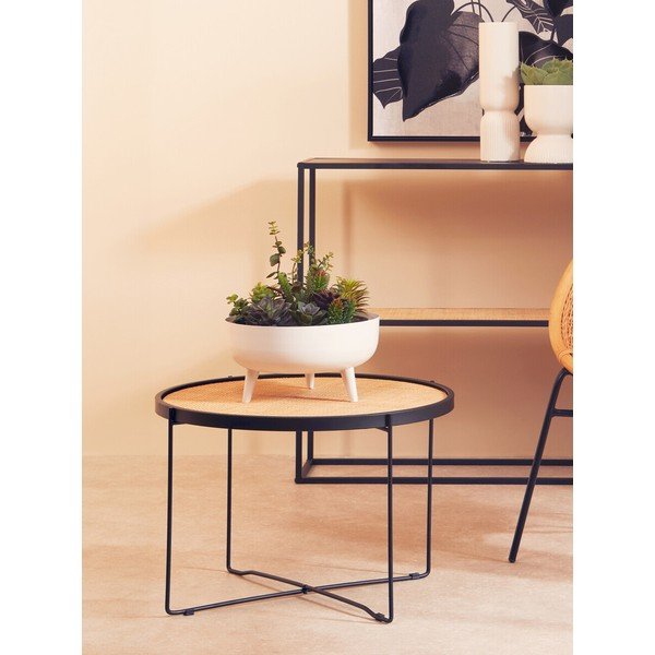 Natūralios spalvos iš rotango apvalios formos kavos staliukas ø 60 cm Depok – Premier Housewares-image-2