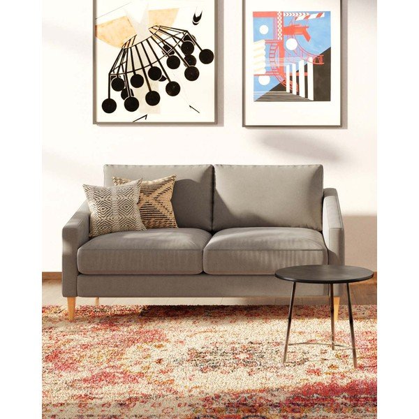 Sofa smėlio spalvos iš velveto 170 cm Karoto – Ame Yens-image-1