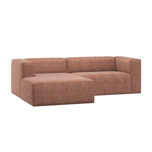 Pilkai rožinės spalvos kampinė sofa (su kairiuoju kampu/su gultu) Bean – WOOOD