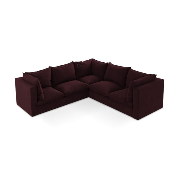 Bordo spalvos kampinė sofa Manao – Makamii-image-3