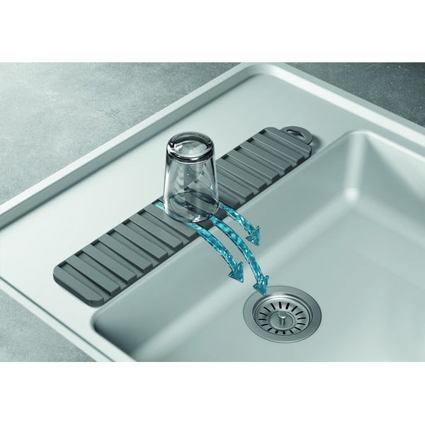 Pilkos spalvos iš plastiko indų džiovinimo padėkliukas 42x8 cm Gravity – Metaltex-image-3