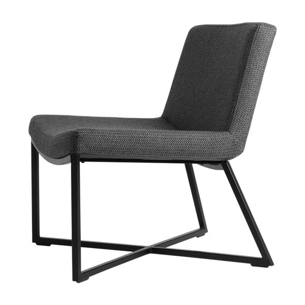Tamsiai pilkas fotelis su juodu pagrindu Custom Form Zero