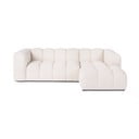 Kreminės spalvos iš velveto kampinė sofa (su dešiniuoju kampu/su gultu) Cube – Bonami Selection