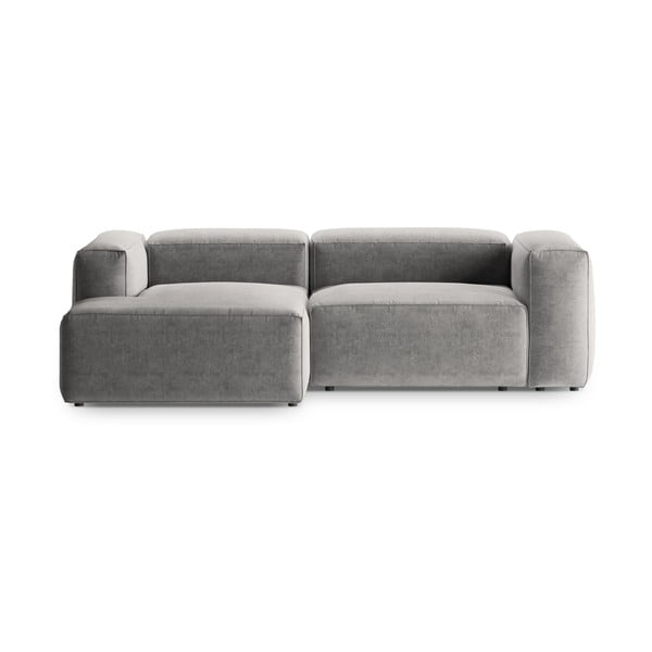 Šviesiai pilkos spalvos kampinė sofa (su kairiuoju kampu/su gultu) Bergamo – Cosmopolitan Design