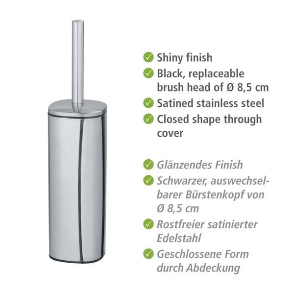 Sidabro spalvos tualeto šepetys Wenko Alassio-image-2