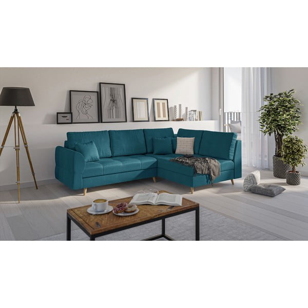 Turkio spalvos kampinė sofa (dešinysis kampas) Ariella - Ropez-image-2