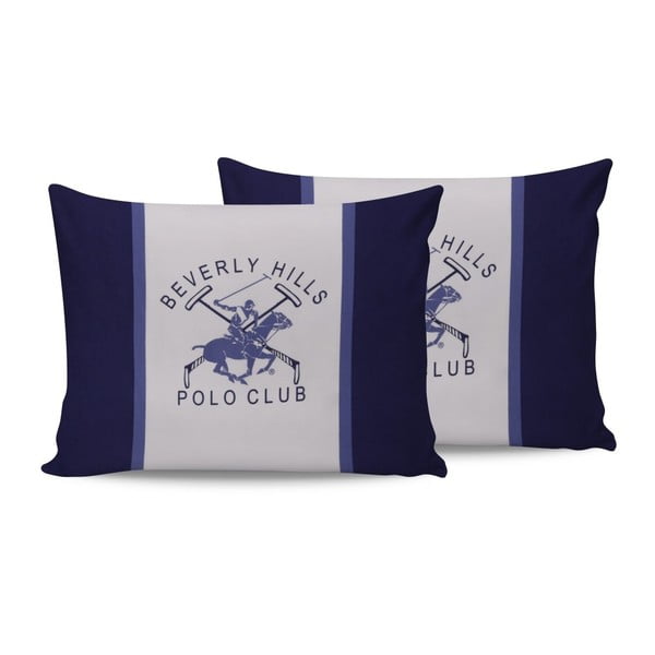 2 medvilninių užvalkalų rinkinys "Polo Club Blue", 50 x 70 cm