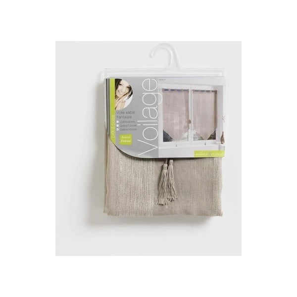 Permatomos užuolaidos smėlio spalvos 2 vnt. 60x160 cm Salina – douceur d'intérieur-image-1