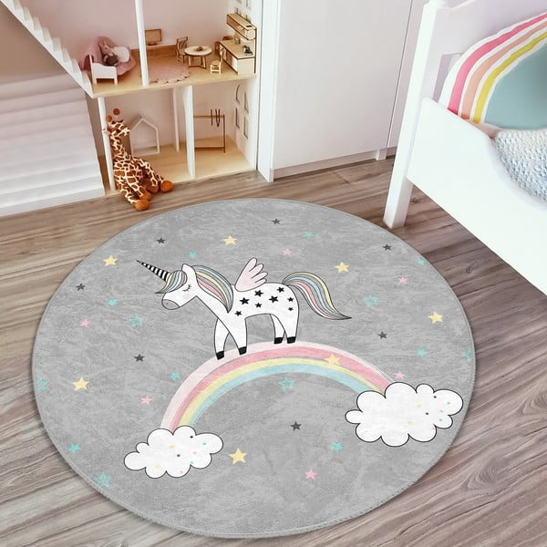 Vaikiškas kilimas pilkos spalvos ø 80 cm Comfort – Mila Home-image-2