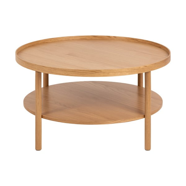 Apvalios formos kavos staliukas natūralios spalvos iš ąžuolo ø 80 cm Banbury – Actona-image-4