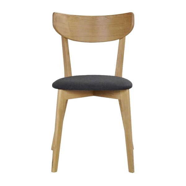 Rudo ąžuolo valgomojo kėdė su tamsiai pilka sėdyne Rowico Ami-image-1