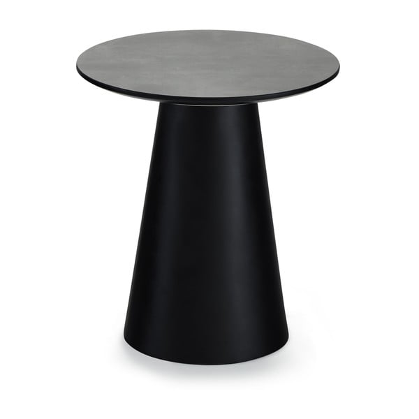 Kavos staliukas juodos spalvos/tamsiai pilkos spalvos su marmuro dekoro stalviršiu ø 45 cm Tango – Furnhouse