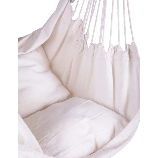 Paminkštinto audinio sodo pakabinamas krėslas kreminės spalvos Tobago – Garden Pleasure-image-3
