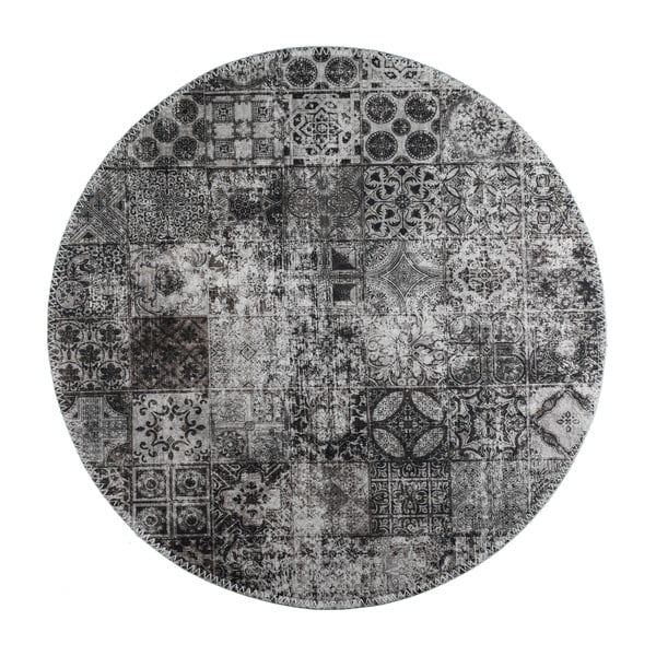 Skalbiamas apvalios formos kilimas pilkos spalvos ø 120 cm – Vitaus