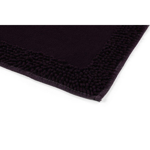 2 tamsiai violetinių medvilninių vonios kilimėlių rinkinys 100x60 cm Piante – Foutastic-image-3