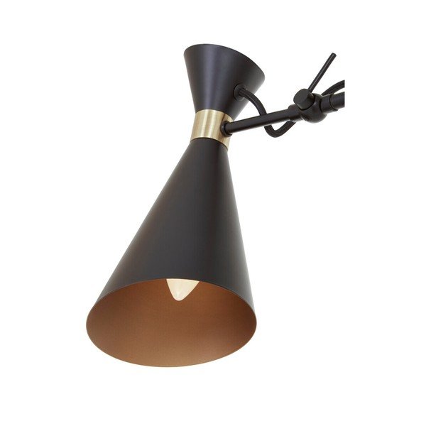 Juodos spalvos/auksinės spalvos iš metalo kabantis šviestuvas su metaliniu gaubtu Linox – Premier Housewares-image-4