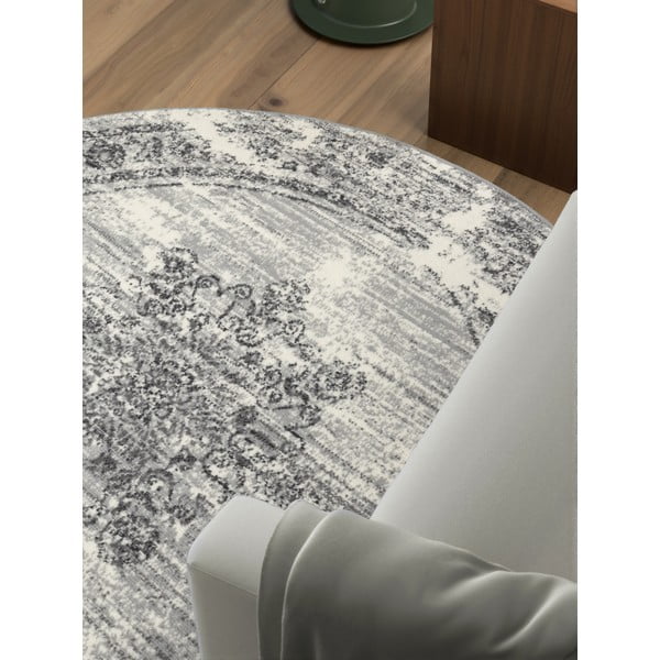 Pilkos spalvos/kreminės spalvos apvalios formos kilimas ø 120 cm Gloria Lydia – Hanse Home-image-1
