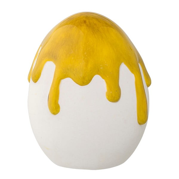 Geltonos spalvos akmens masės kiaušinio formos dekoras Bloomingville Mia