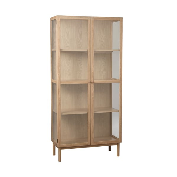 Vitrina iš ąžuolo masyvo natūralios spalvos 190x90 cm Elba – Unique Furniture-image-2