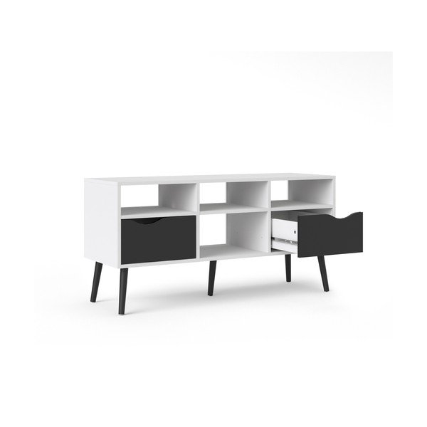 Juodai baltas televizoriaus staliukas Tvilum Oslo, 117 x 57 cm-image-2