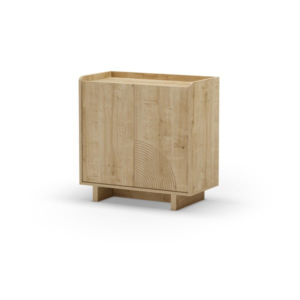 Natūralios spalvos spintelė iš ąžuolo 80x80x40 cm Daira – Marckeric-image-3