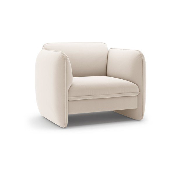 Kreminės spalvos krėslas iš velveto Georgia – Micadoni 