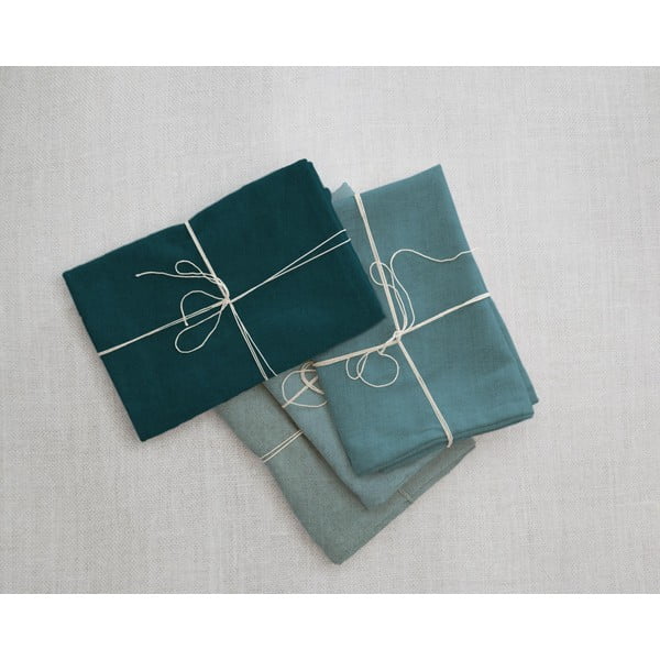 4 lininių servetėlių rinkinys Really Nice Things Turquoise, 43 x 43 cm-image-1