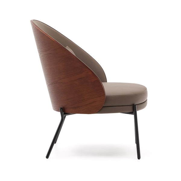 Rudos spalvos iš dirbtinės odos krėslas Eamy – Kave Home-image-3