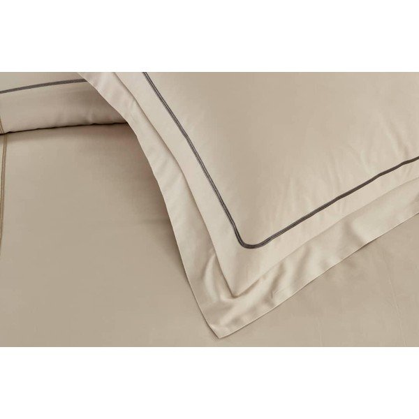 Smėlio spalvos iš ranforce medvilnės viengulė patalynė su paklode/6 dalių 140x200 cm Calm of Lines – Mila Home Luxury-image-2