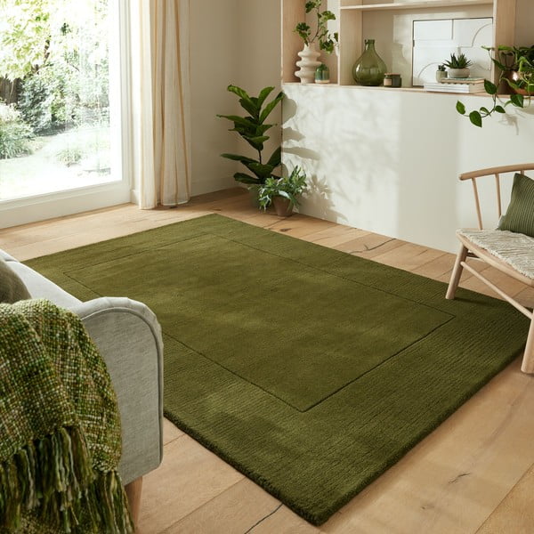 Kilimas iš vilnos žalios spalvos 160x230 cm – Flair Rugs-image-1