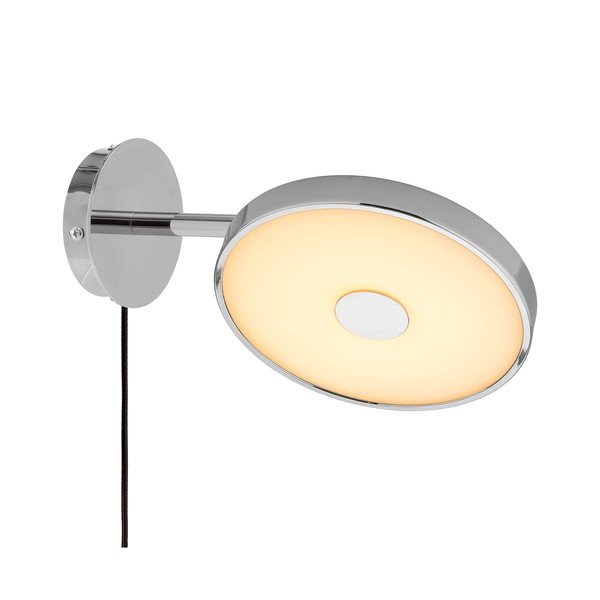 Blizgios sidabrinės spalvos sieninė lempa LED su sulankstoma konstrukcija/su pritemdymo funkcija su kištuku ø 15 cm Asteria Wall Short – UMAGE-image-2