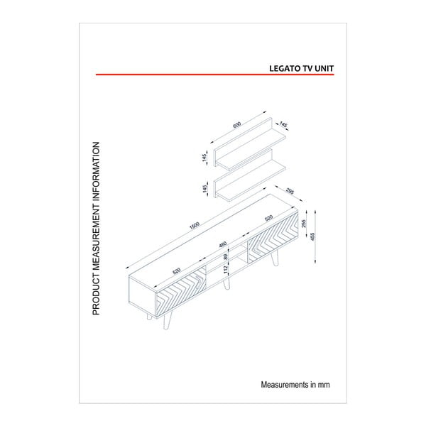 Televizoriaus komodos ir 2 lentynų rinkinys Legato-image-3