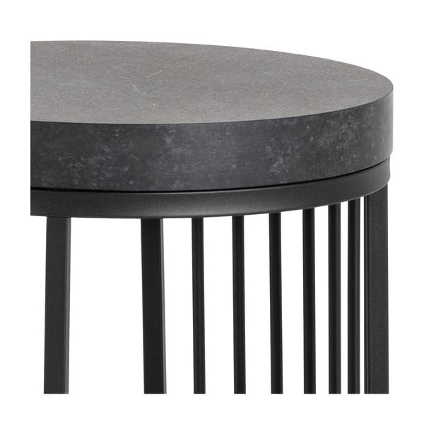 Naktinis staliukas juodos spalvos su marmuro dekoro stalviršiu Strington – Actona-image-4