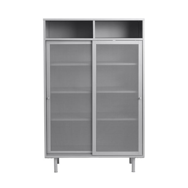 Iš metalo spintelė pilkos spalvos su stumdomomis durimis 90x140x40 cm Veep – Unique Furniture