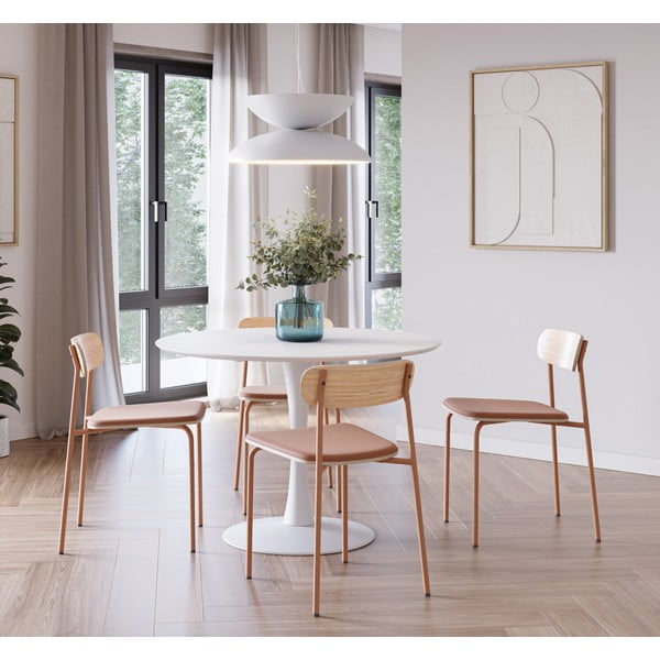 Valgomojo kėdės raudonos spalvos/natūralios spalvos 2 vnt. Adriana – Marckeric-image-1