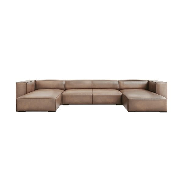 Šviesiai ruda odinė kampinė sofa (U formos) Madame - Windsor & Co Sofas