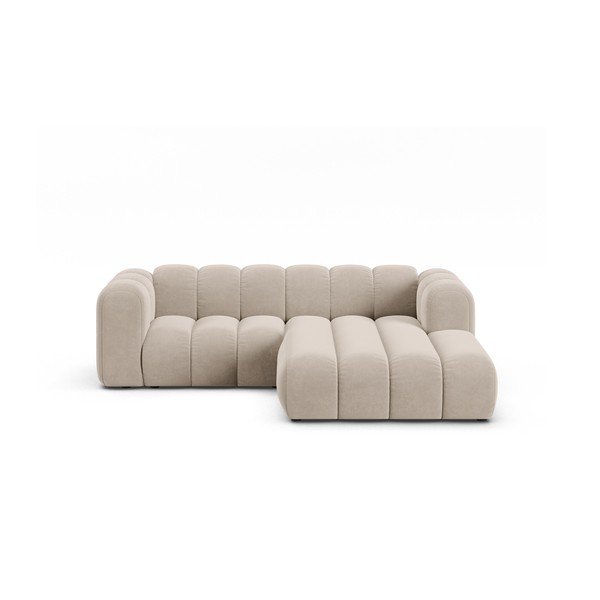 Kampinė sofa smėlio spalvos (su dešiniuoju kampu) Lupine – Micadoni Home