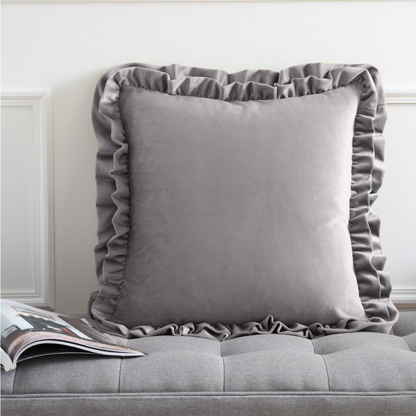 Iš velveto dekoratyvinė pagalvėlė 43x43 cm Velvet Double Frill – Catherine Lansfield-image-1