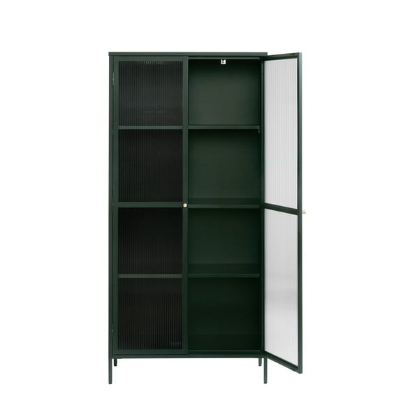 Tamsiai žalia metalinė vitrina 90x190 cm Bronco - Unique Furniture-image-3
