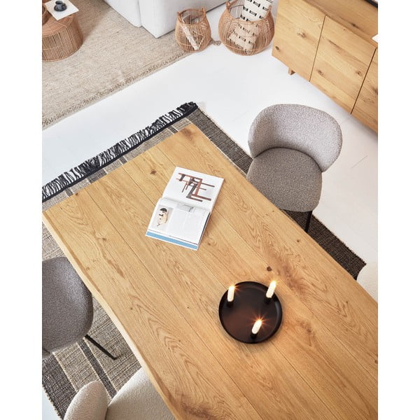 Valgomojo stalas natūralios spalvos su ąžuolo dekoro stalviršiu 90x160 cm Lotty – Kave Home-image-2