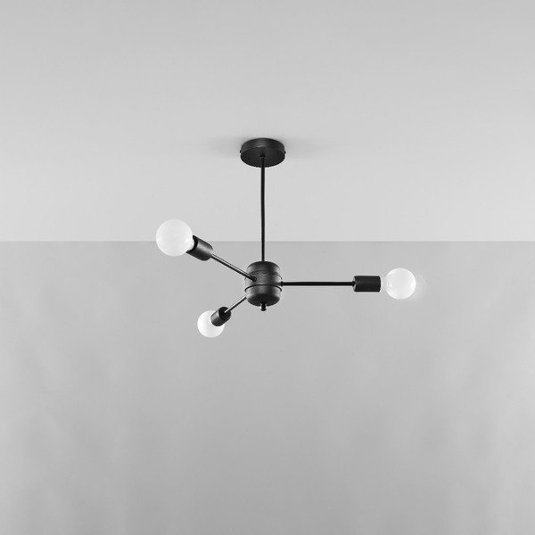 Juodos spalvos lubinis šviestuvas 61x61 cm Benedett – Sollux-image-1