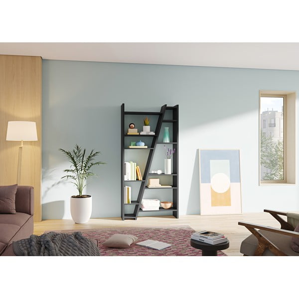 Juodos spalvos knygų lentyna TemaHome Delta-image-1