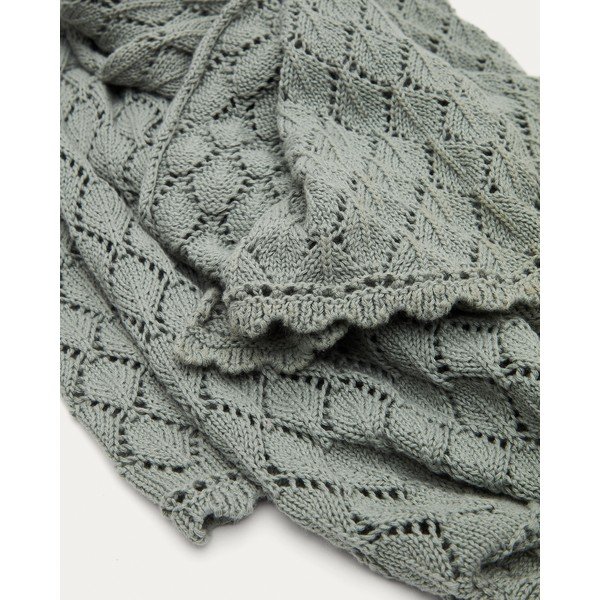 Megztas vaikiškas pledas mėlynos spalvos iš medvilnės 70x100 cm Ria – Kave Home-image-1