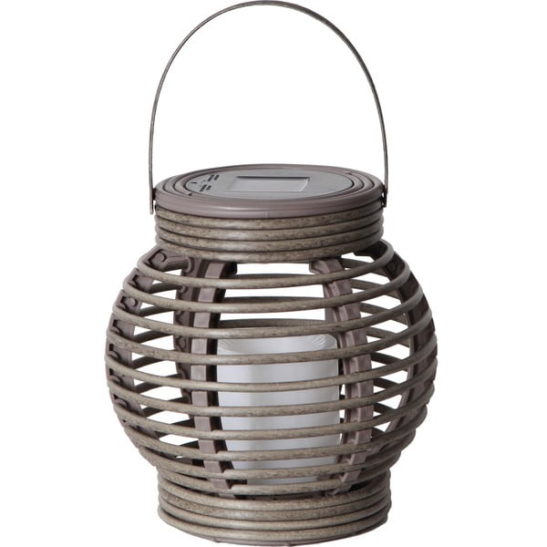 Rudas saulės energija veikiantis LED žibintas laukui Star Trading Rotang, aukštis 16 cm