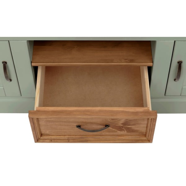 Iš pušies masyvo TV spintelė šviesiai žalios spalvos 160x50 cm Selma – Støraa-image-4