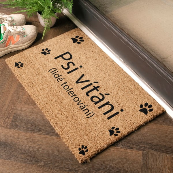 Iš kokoso pluošto grindų kilimėlis 40x60 cm Psi vítáni – Artsy Doormats-image-1