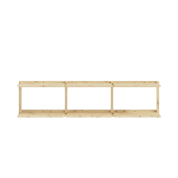 Natūralios spalvos iš pušies masyvo knygų lentyna 192x47,5 cm Groove – Karup Design